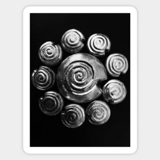 Silver Snails Geometry Circle Sticker